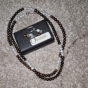 Glass Beaded Necklace And Earring Set